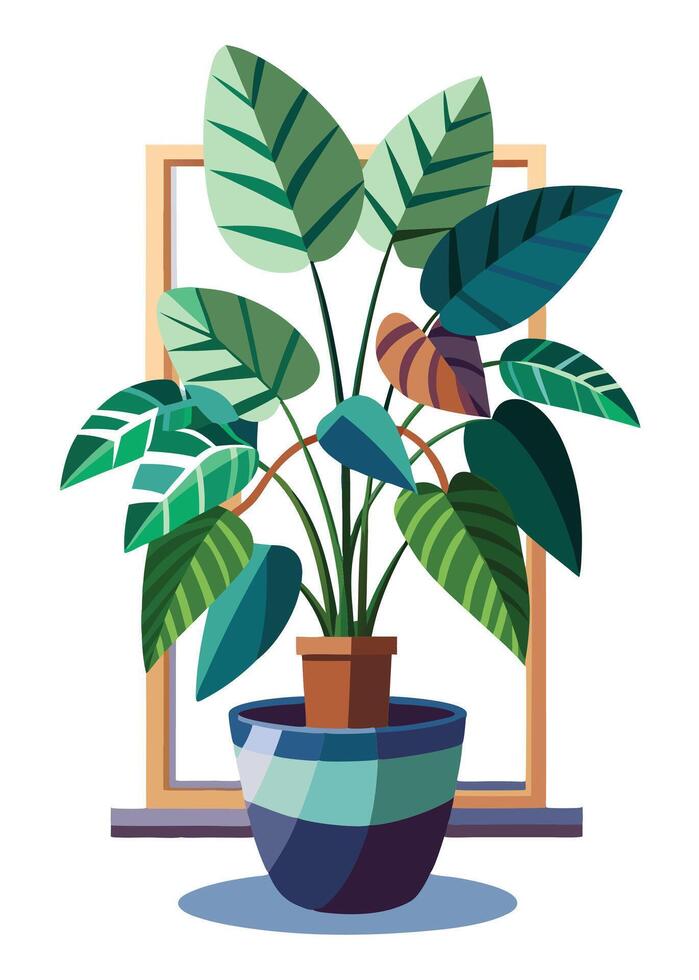 Indoor Plant art on white background vector