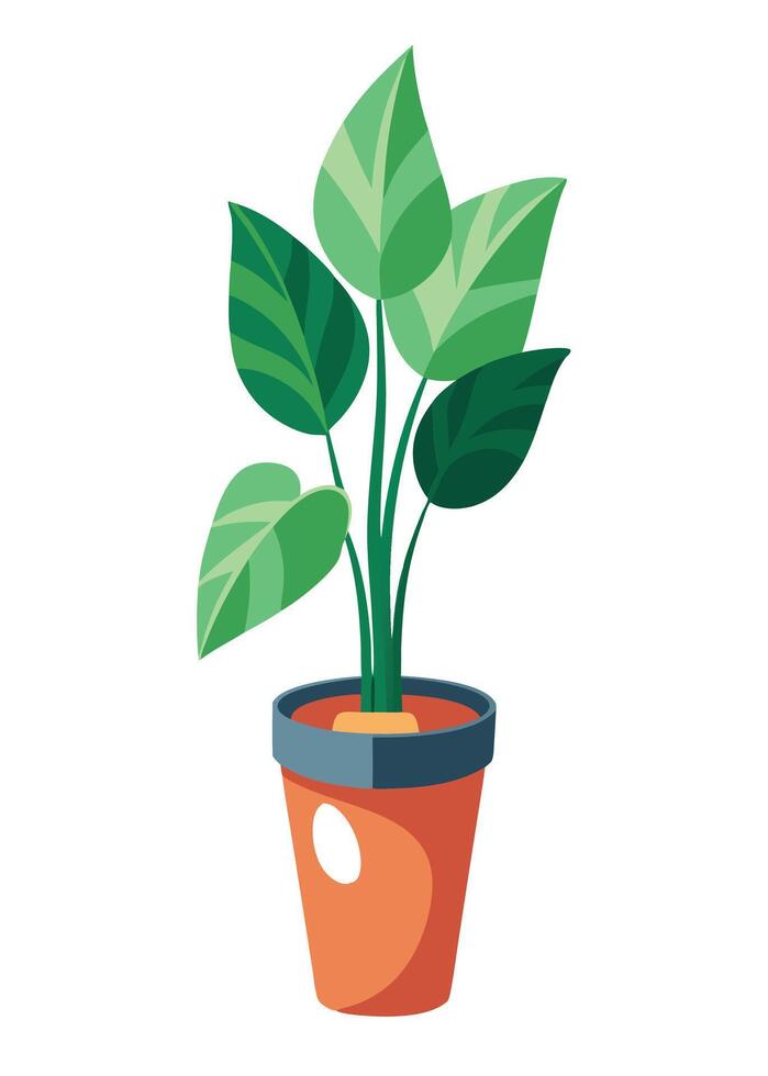 Indoor Plant art on white background vector