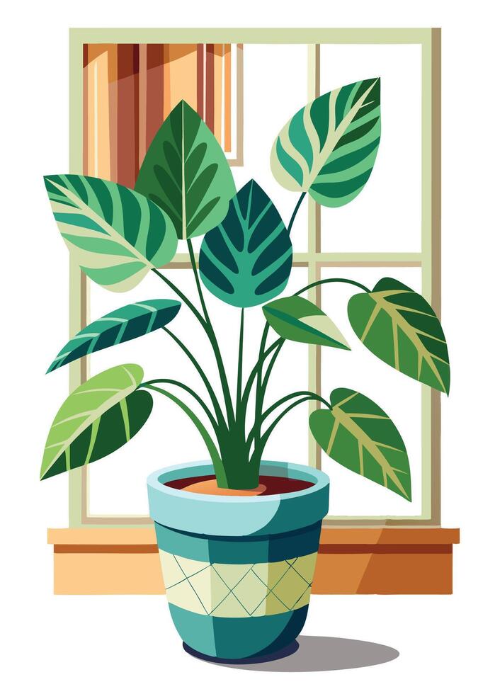 Indoor Plant art on white background vector