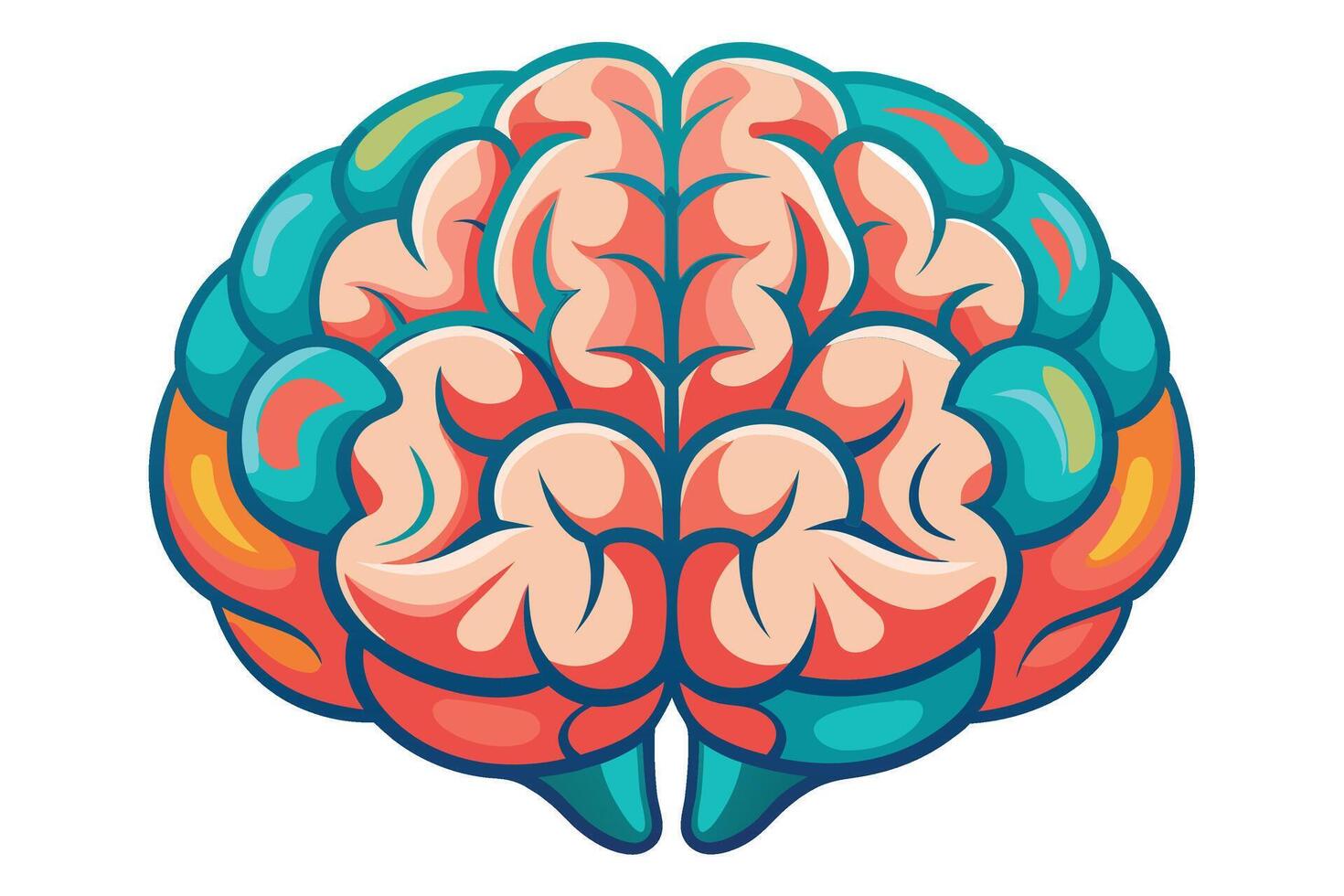 art of Human brain drawing Abstract minimal flat art vector