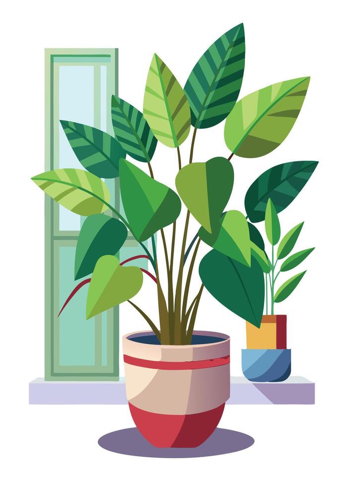 Indoor Plant art on white background vector