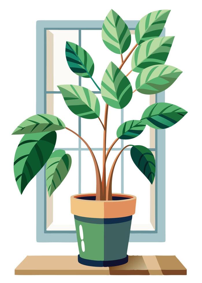 Indoor Plant art on white background vector