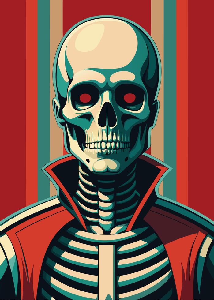 art of Human skeleton drawing Abstract minimal flat art vector
