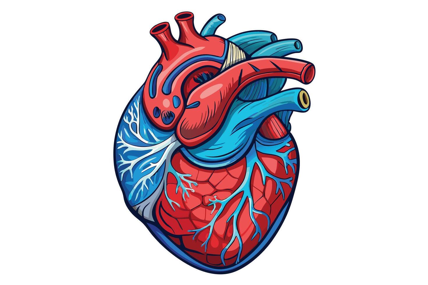 art of Human heart drawing Abstract minimal flat art vector