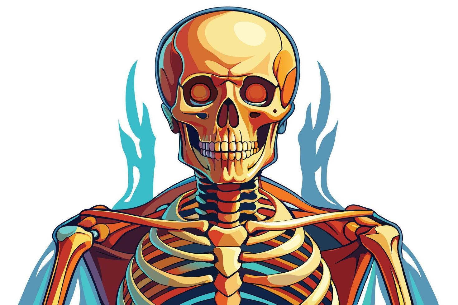 art of Human skeleton drawing Abstract minimal flat art vector