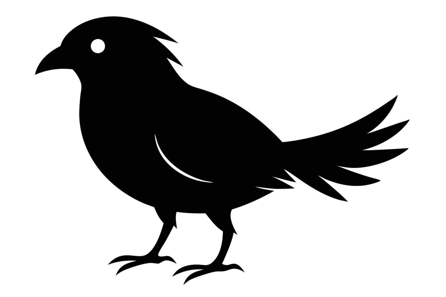 Black bird silhouette on white background vector