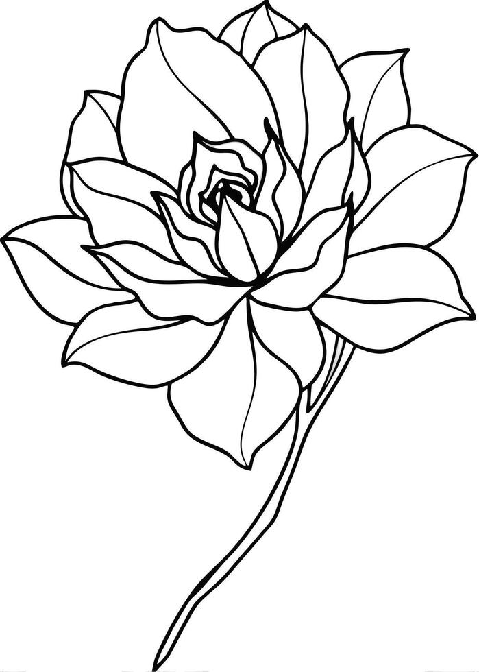 One line art of the Flower drawing Abstract minimal continuous line art wall decor vector