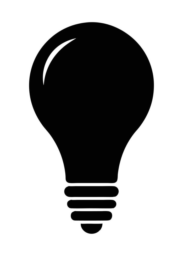 Bulb silhouette on white background vector