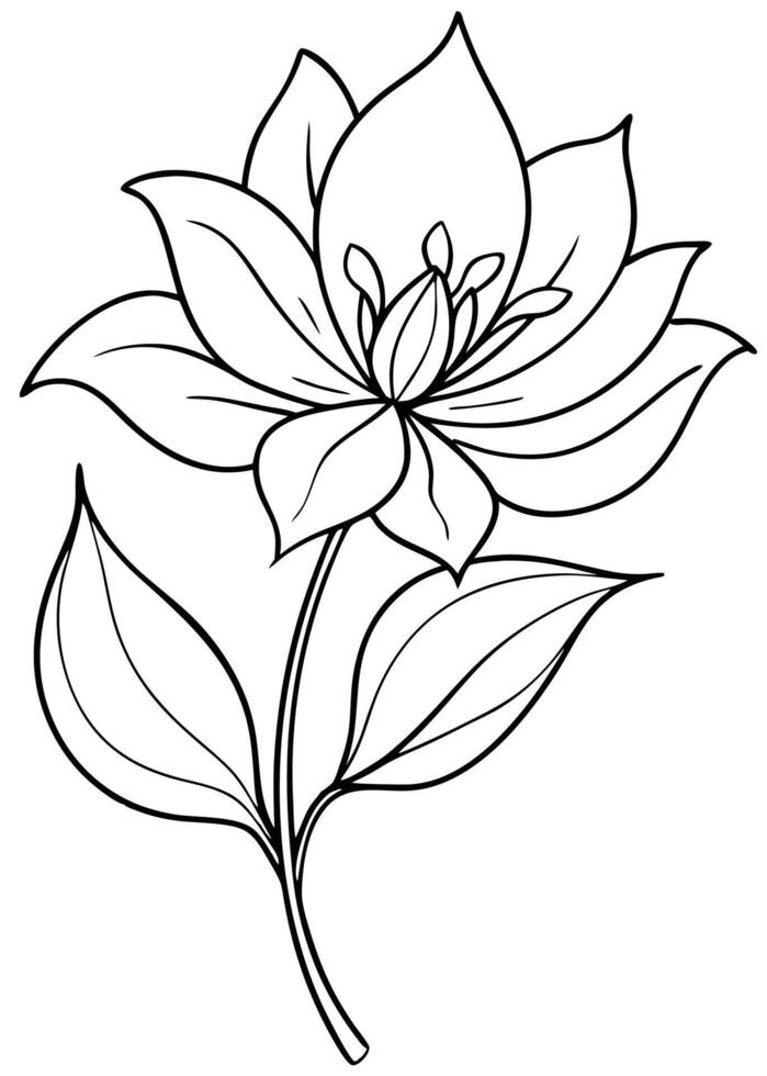 One line art of the Flower drawing Abstract minimal continuous line art wall decor vector
