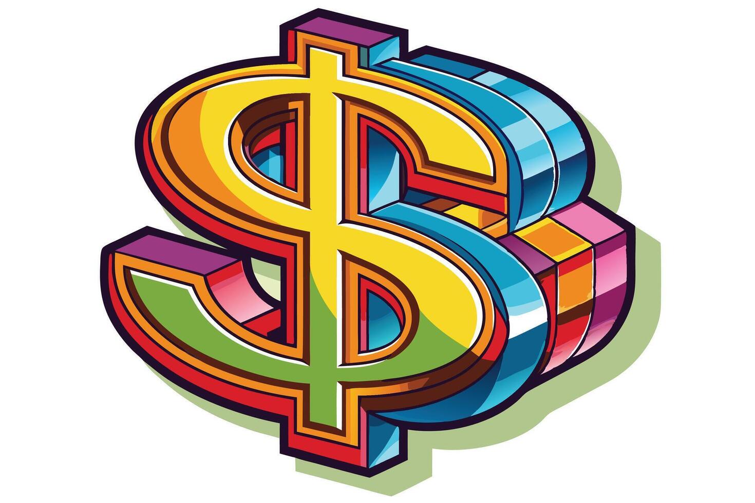 Art of Dollar on white background vector
