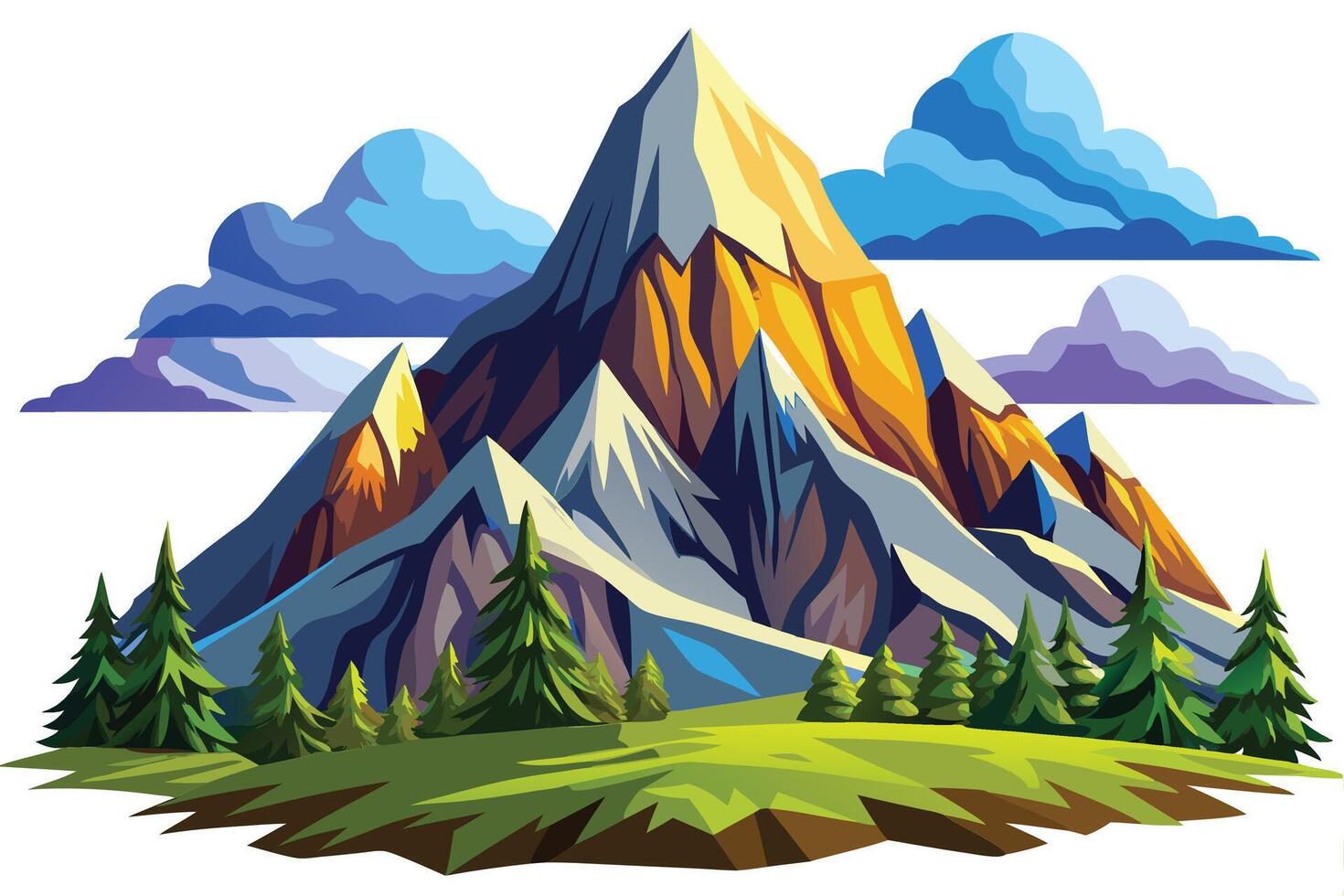 Abstract minimal mountain vector