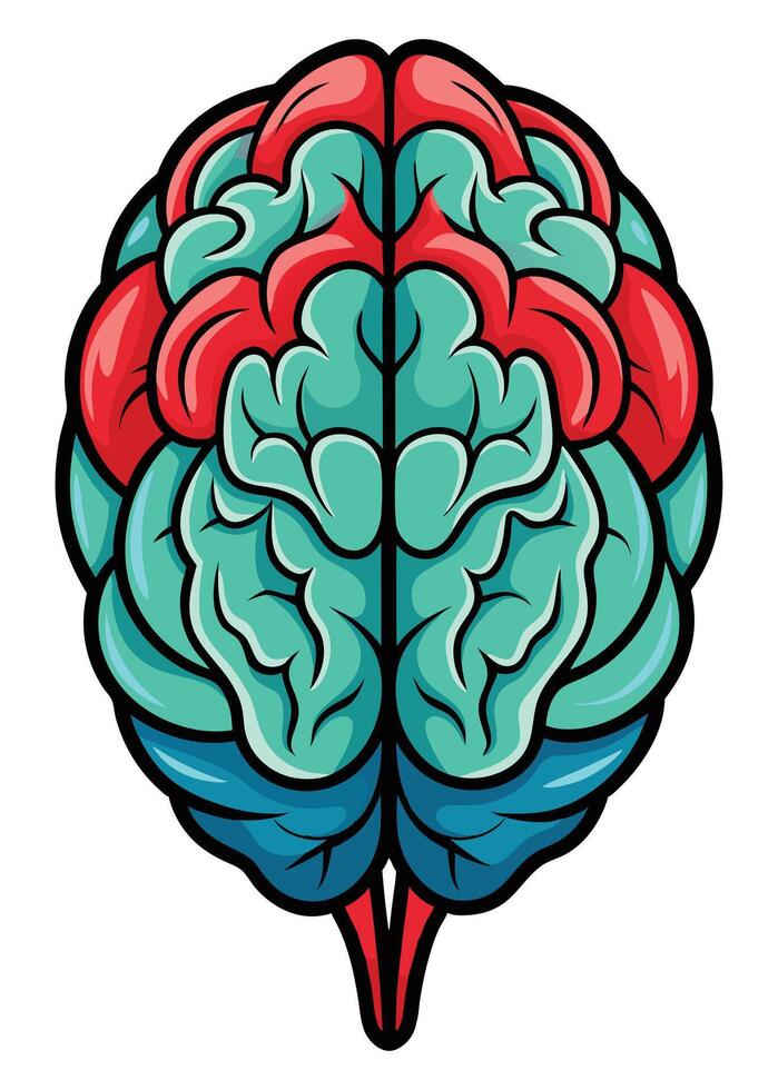 art of Human brain drawing Abstract minimal flat art vector