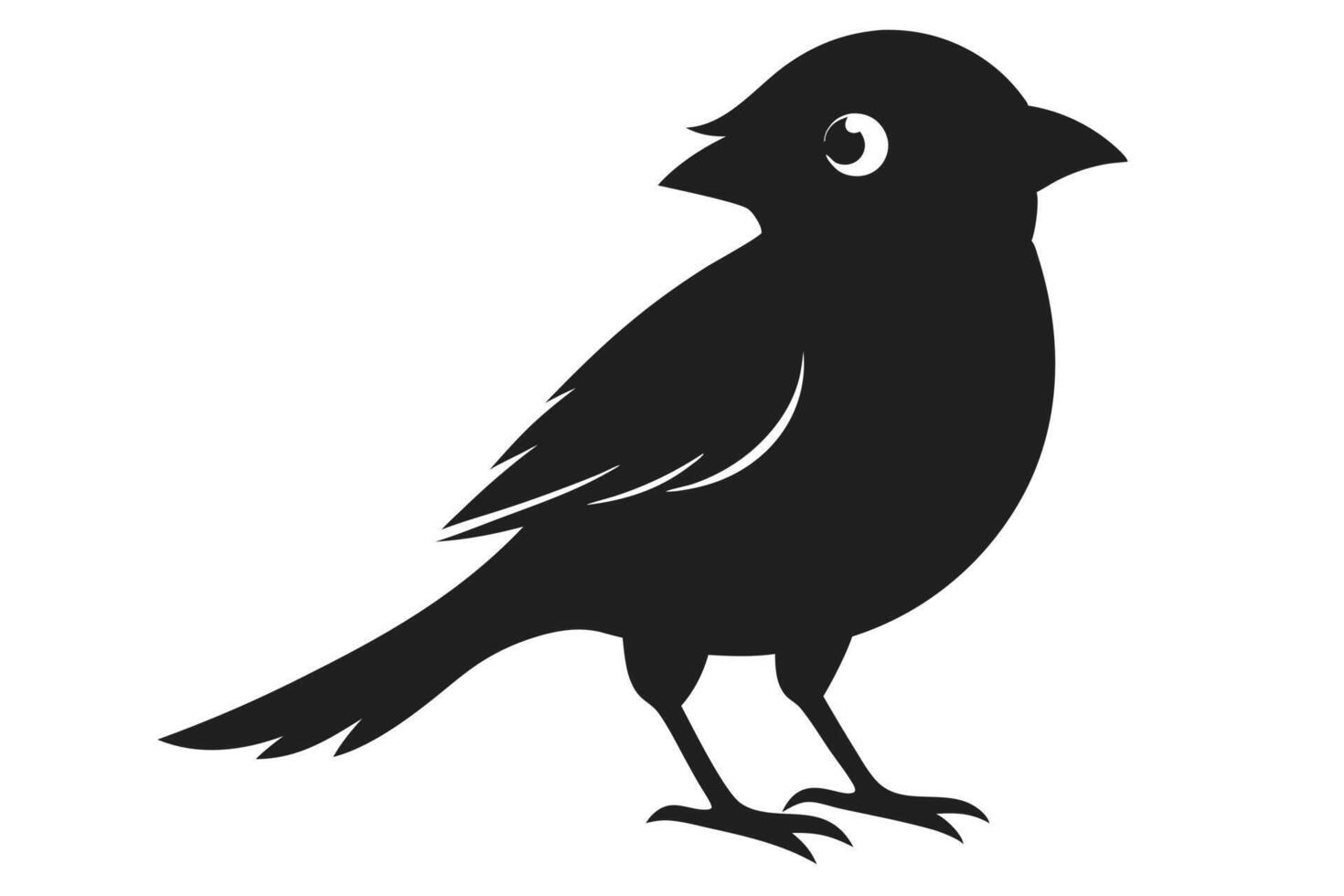 Black bird silhouette on white background vector