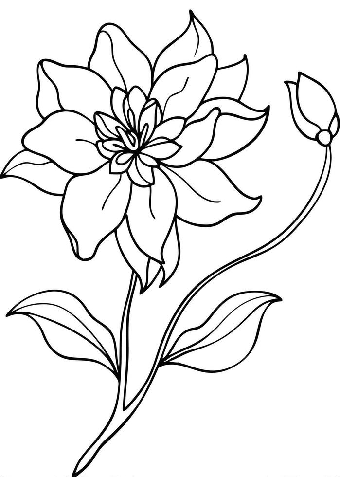 One line art of the Flower drawing Abstract minimal continuous line art wall decor vector