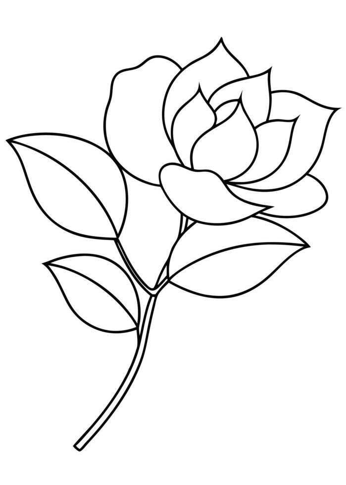 One line art of the Flower drawing Abstract minimal continuous line art wall decor vector