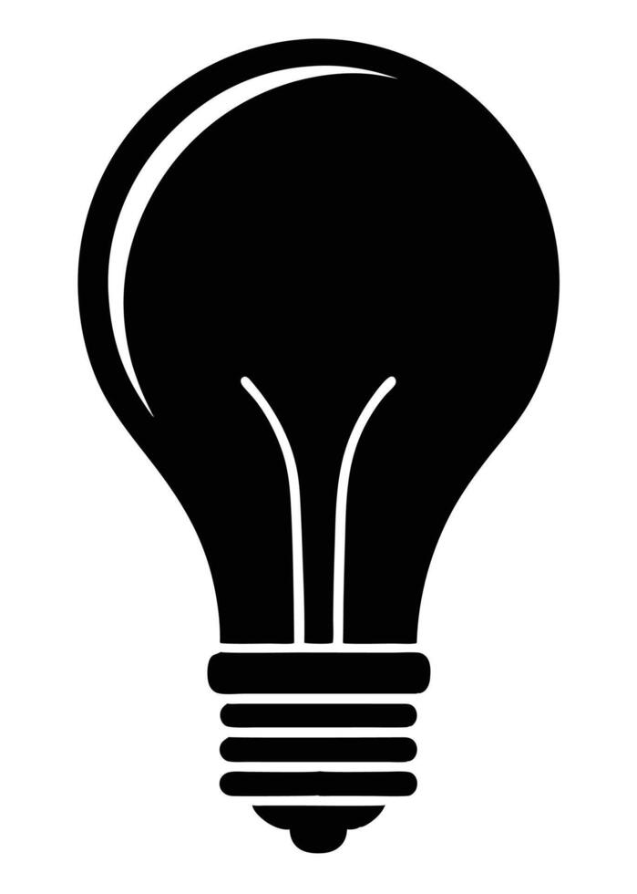 Bulb silhouette on white background vector