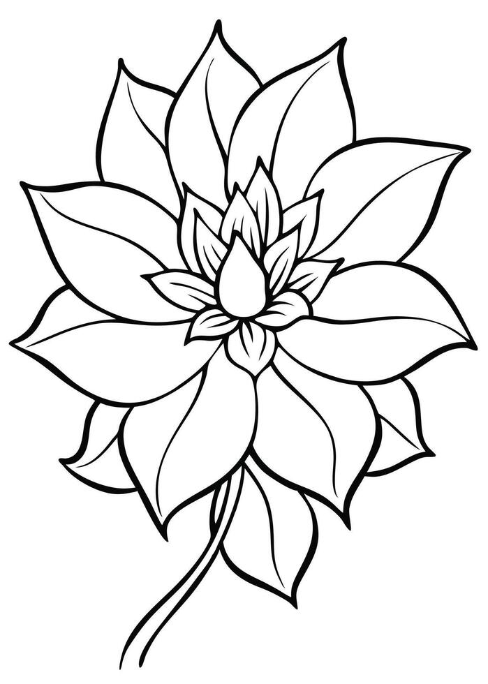 One line art of the Flower drawing Abstract minimal continuous line art wall decor vector