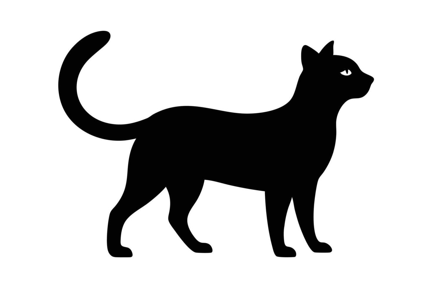 Black Cat silhouette on white background vector