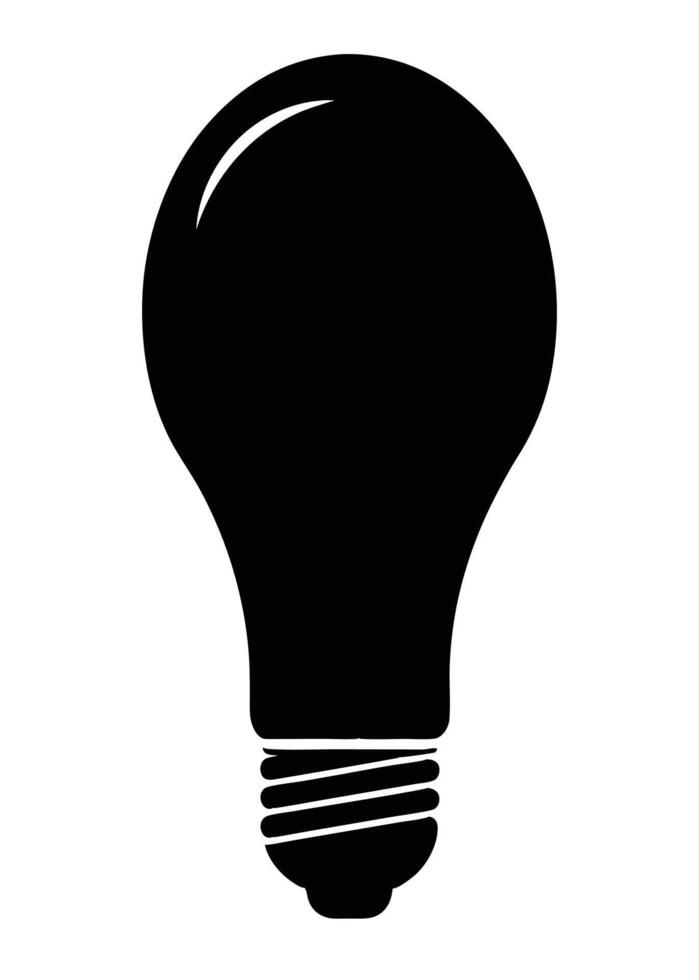 Bulb silhouette on white background vector