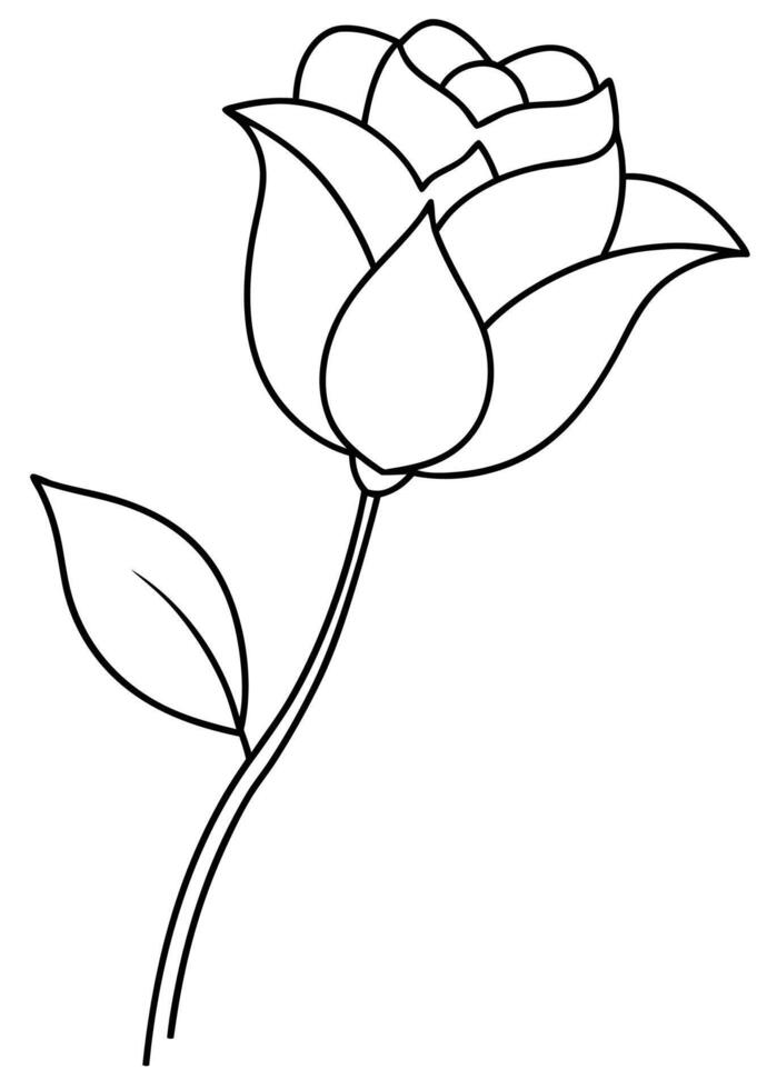 One line art of the Flower drawing Abstract minimal continuous line art wall decor vector
