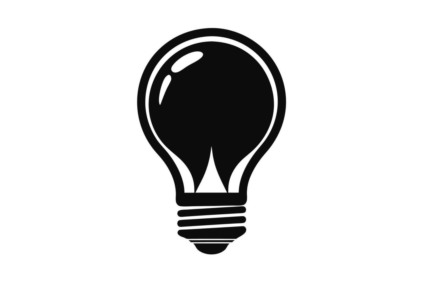 Bulb silhouette on white background vector