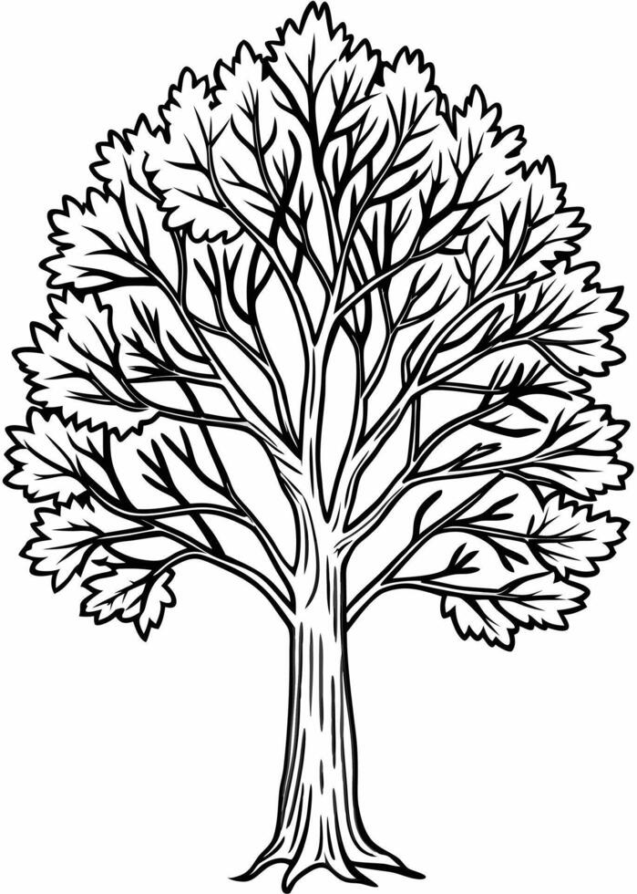 One line art of Tree drawing Abstract minimal continuous line art wall decor vector