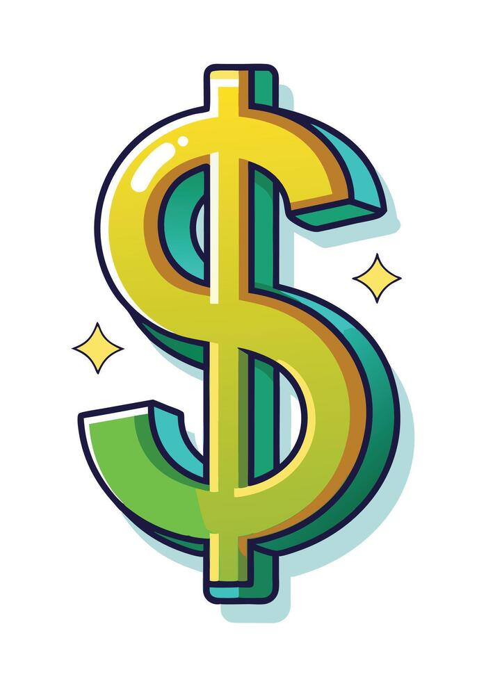 Art of Dollar on white background vector