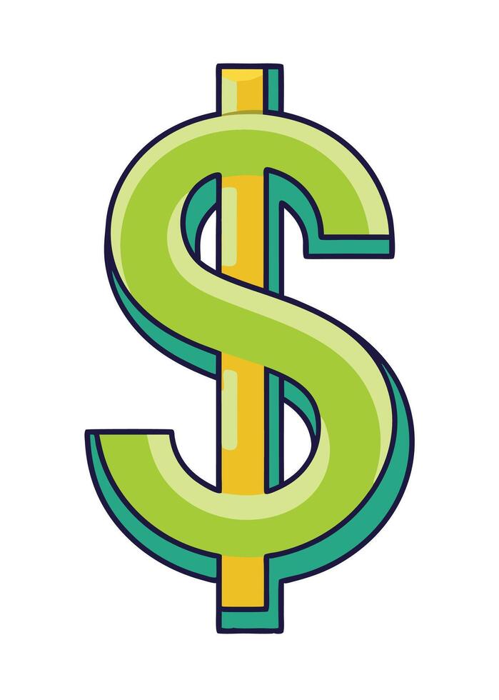 Art of Dollar on white background vector