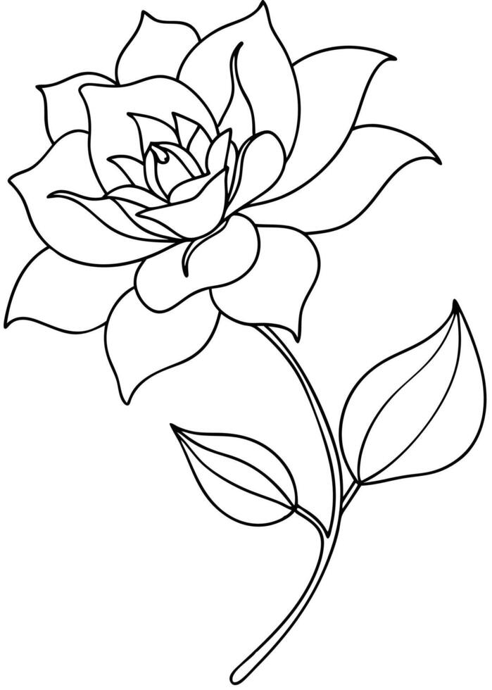 One line art of the Flower drawing Abstract minimal continuous line art wall decor vector