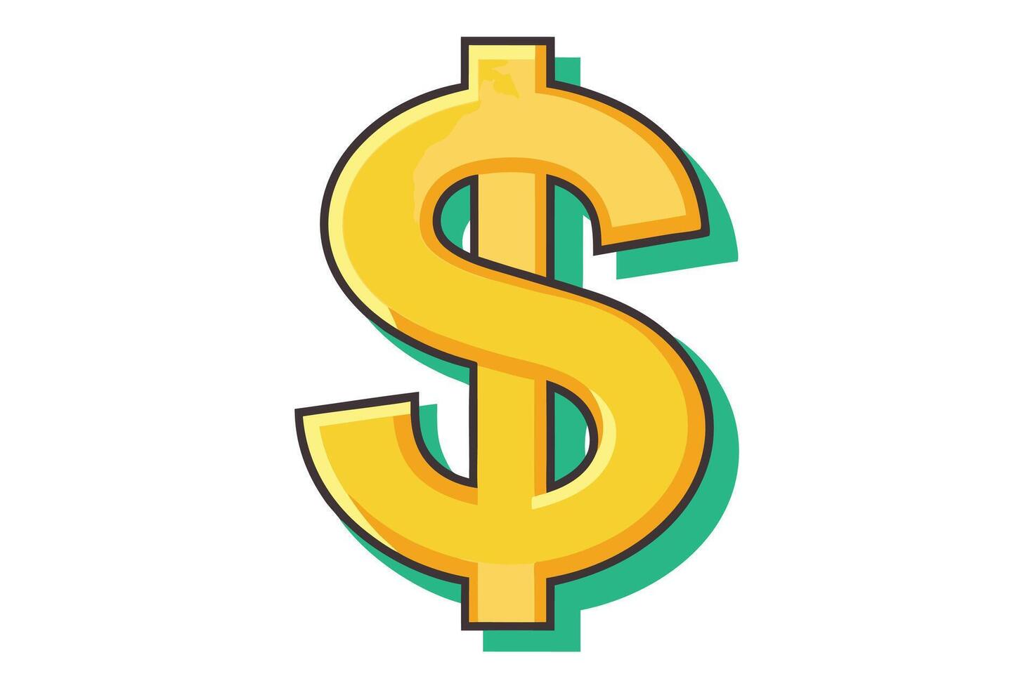 Art of Dollar on white background vector