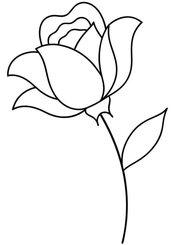 One line art of the Flower drawing Abstract minimal continuous line art wall decor vector