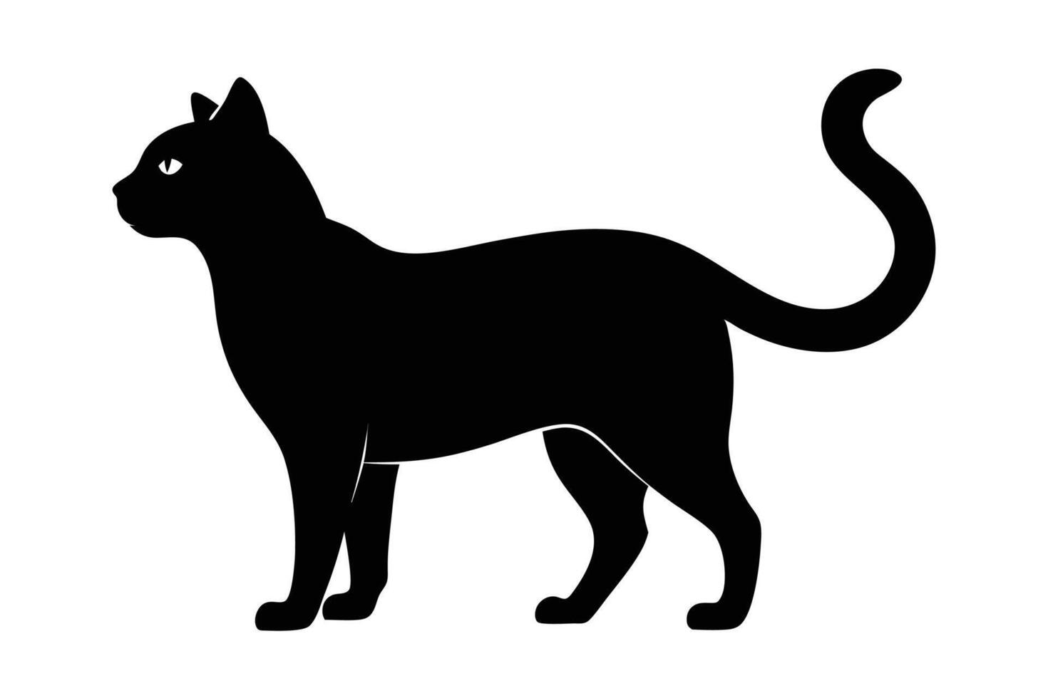 Black Cat silhouette on white background vector