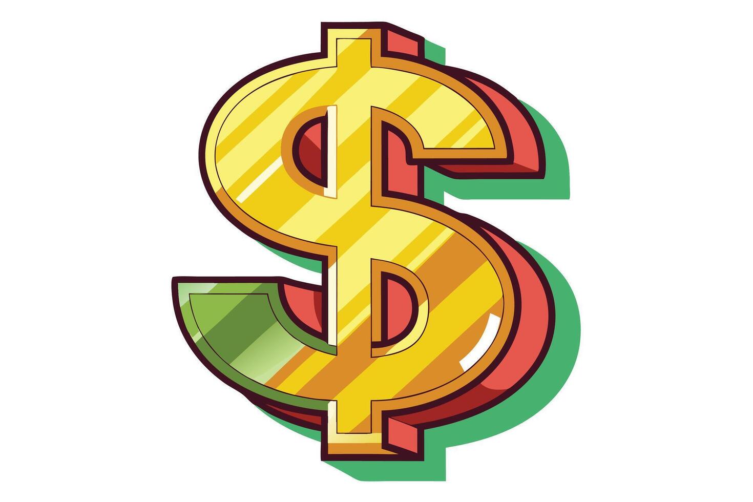Art of Dollar on white background vector