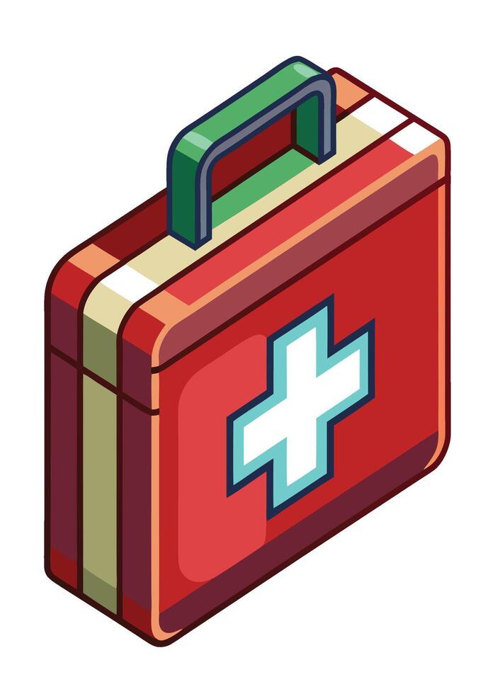 art of first aid box on white background vector