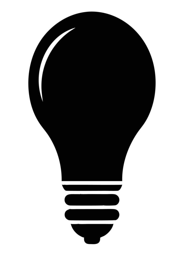 Bulb silhouette on white background vector