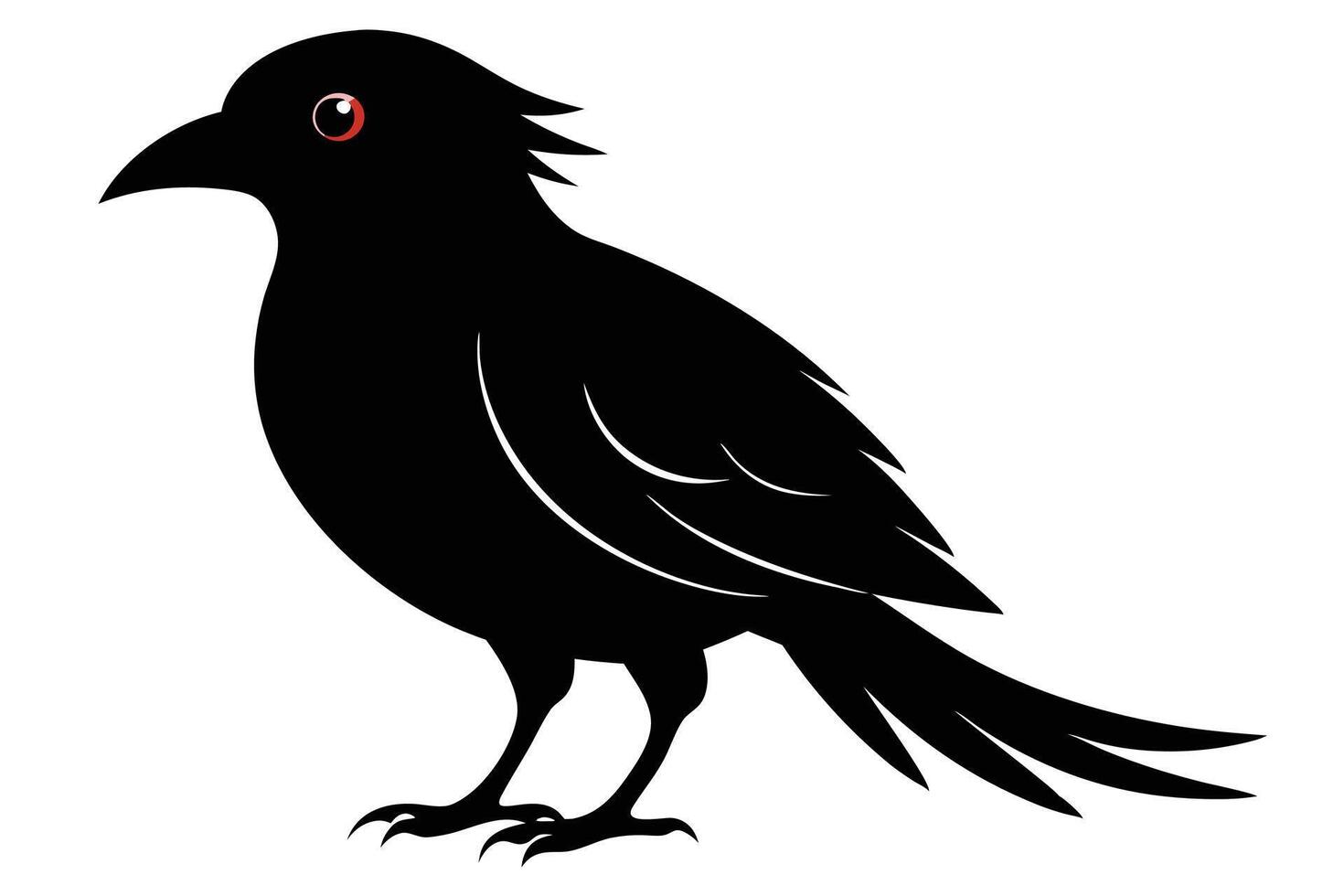 Black bird silhouette on white background vector