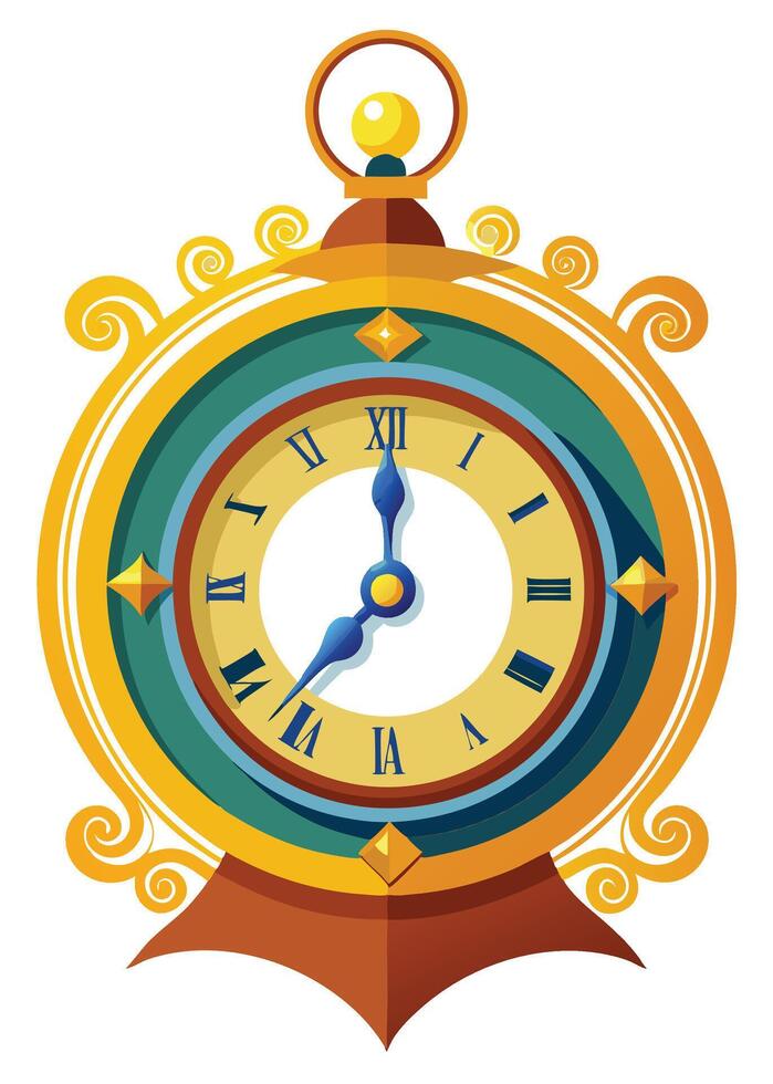 Art of clock on white background vector