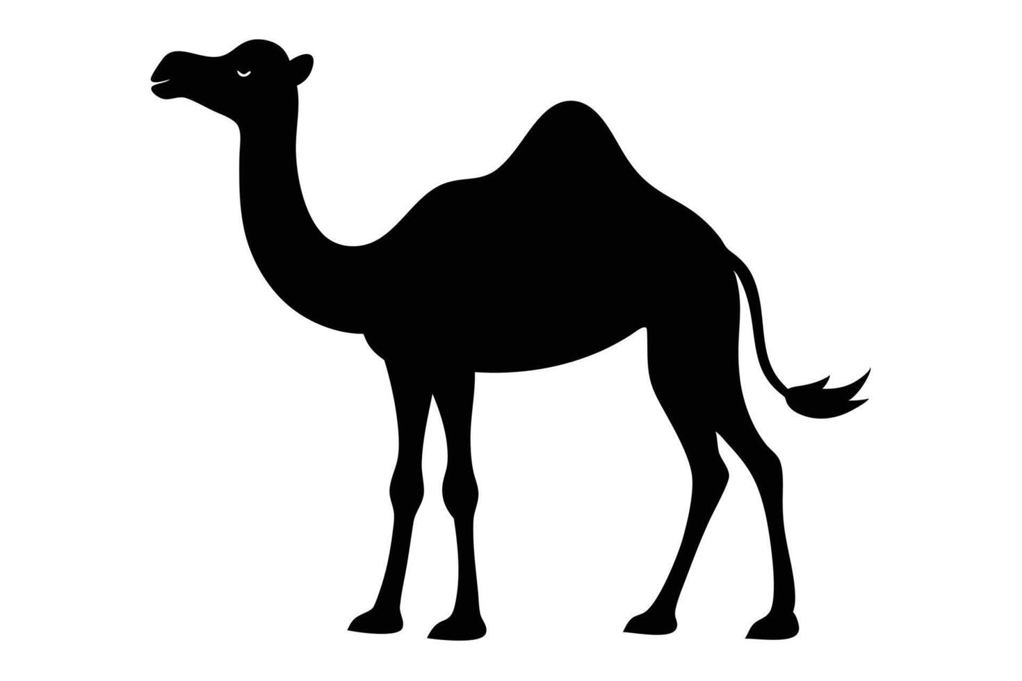 Black camel silhouette on white background vector