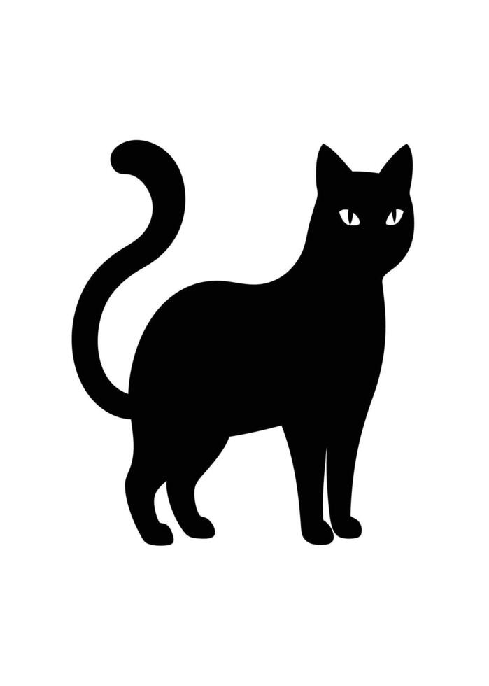 Black Cat silhouette on white background vector