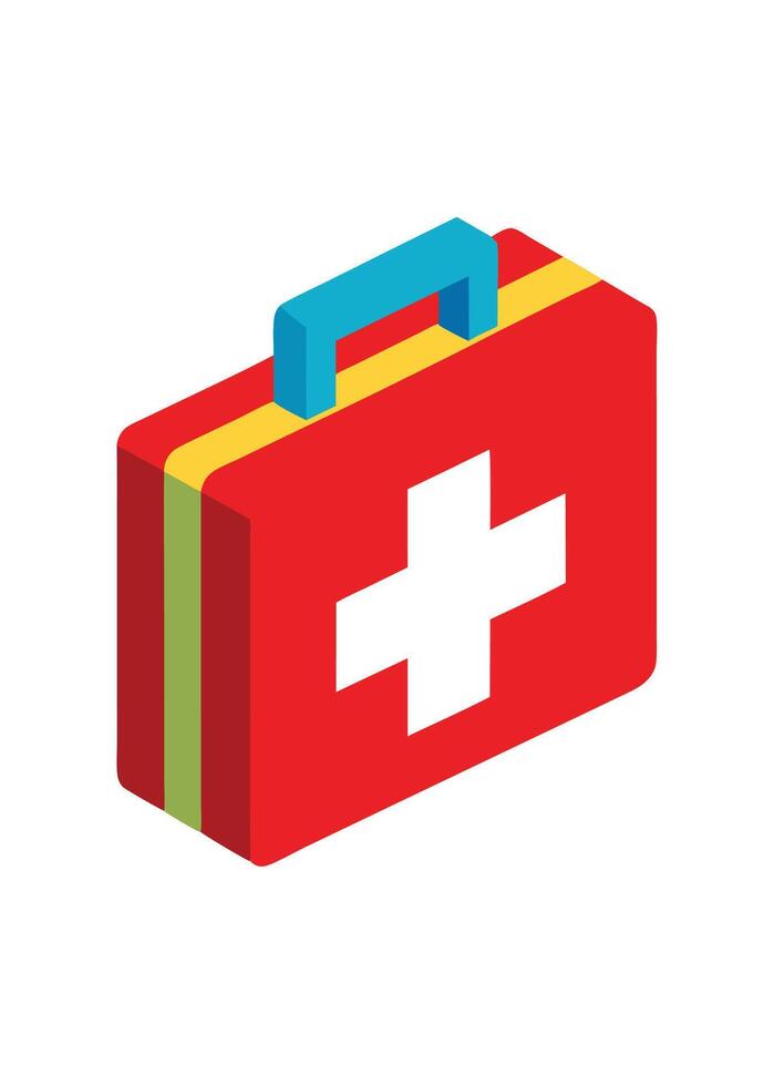 art of first aid box on white background vector