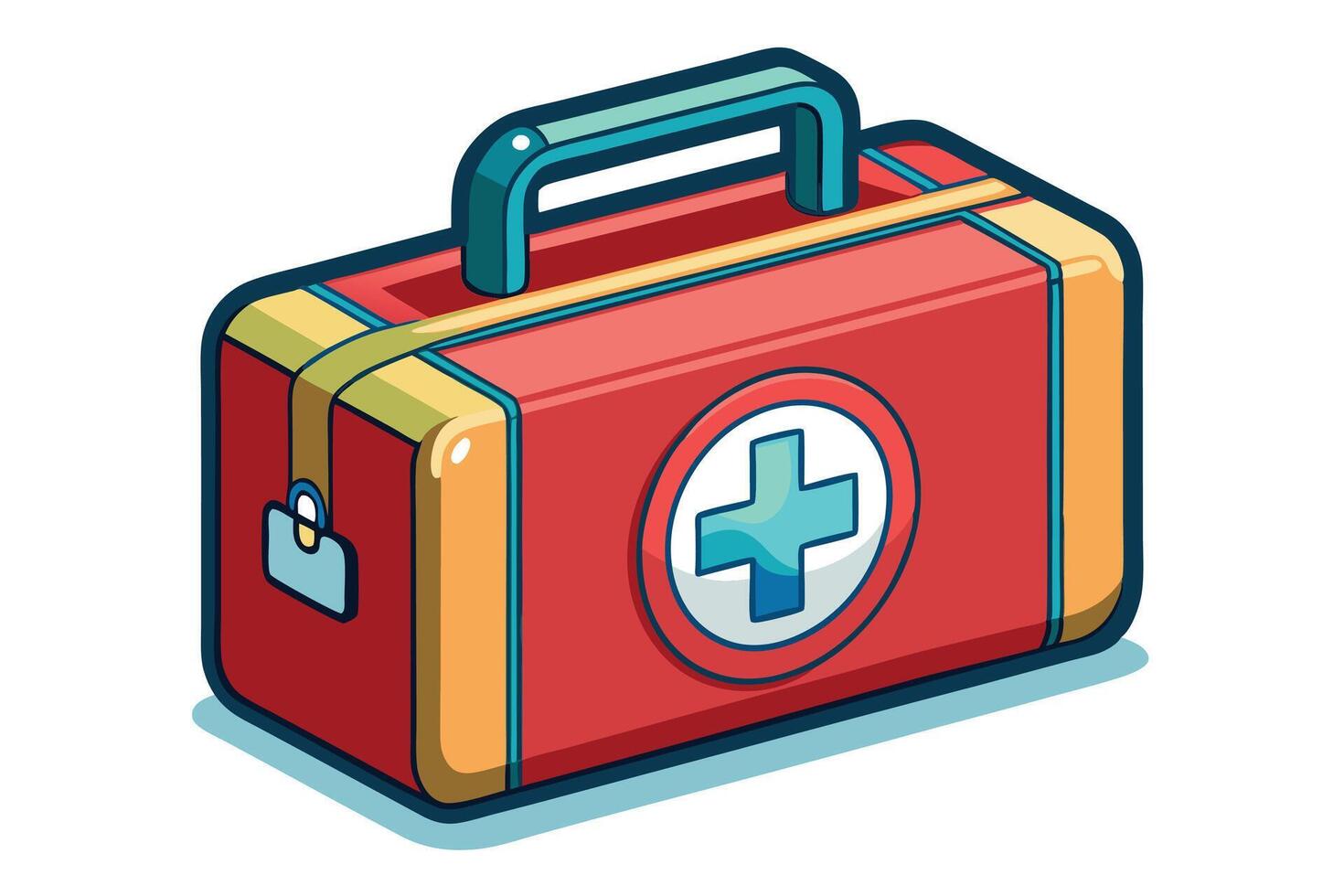 art of first aid box on white background vector