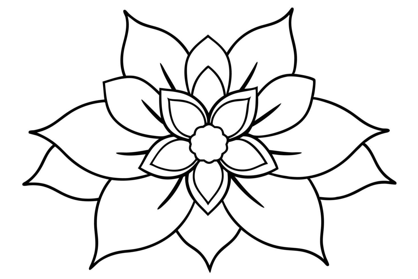 One line art of the Flower drawing Abstract minimal continuous line art wall decor vector