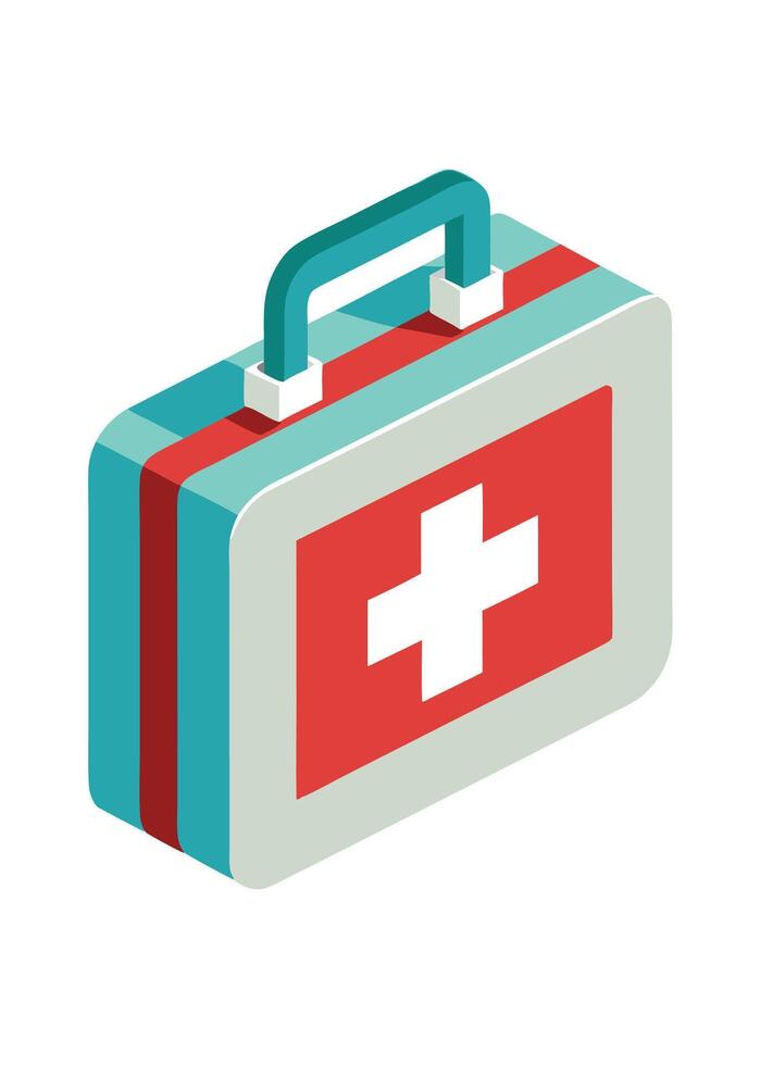 art of first aid box on white background vector