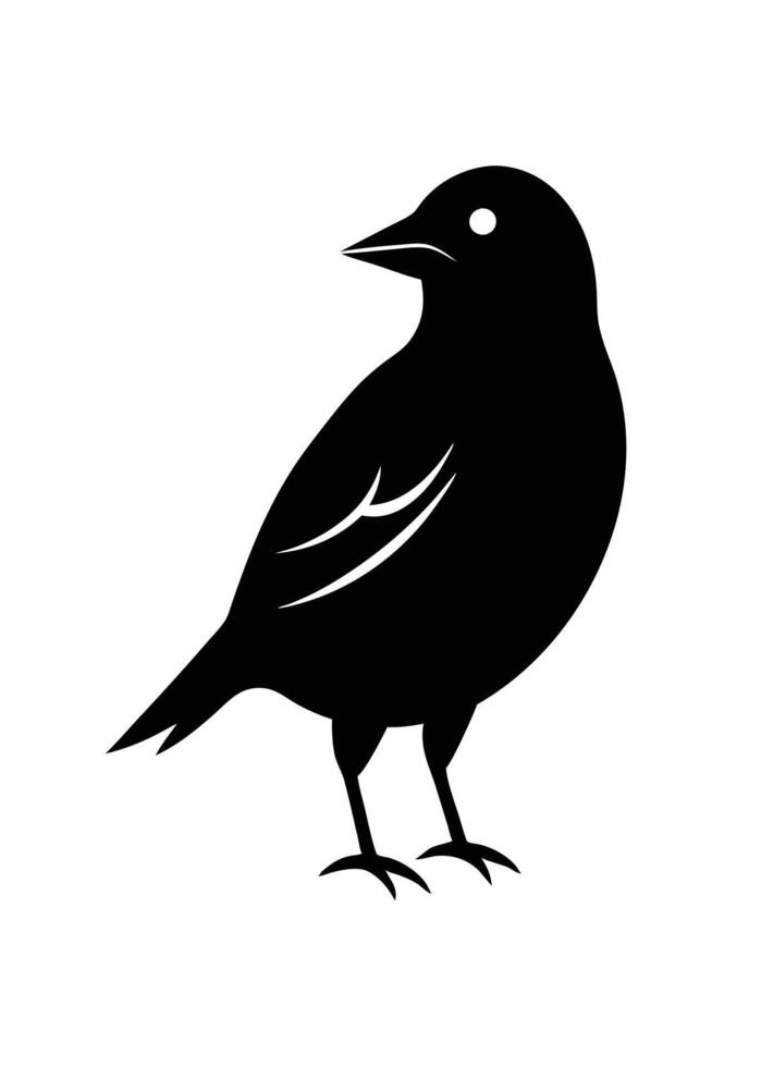 Black bird silhouette on white background vector