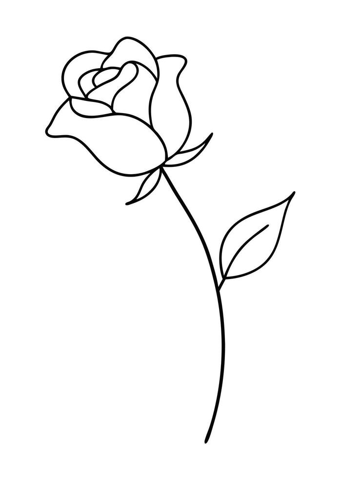 One line art of the Flower drawing Abstract minimal continuous line art wall decor vector