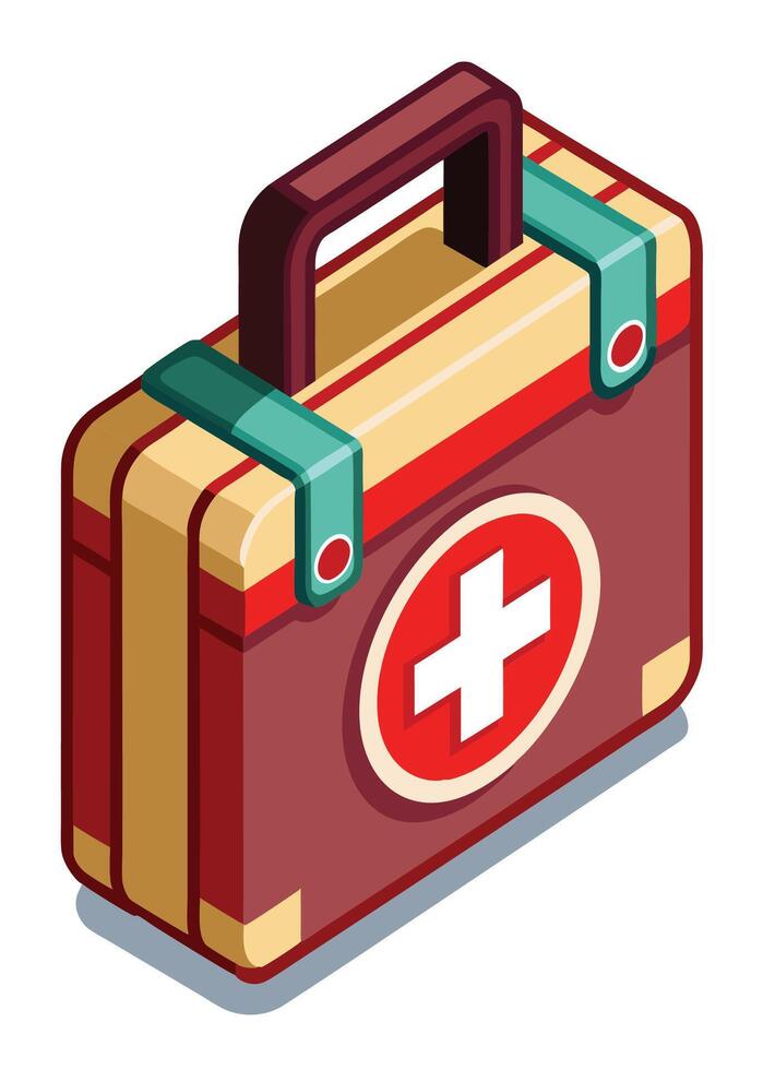 art of first aid box on white background vector