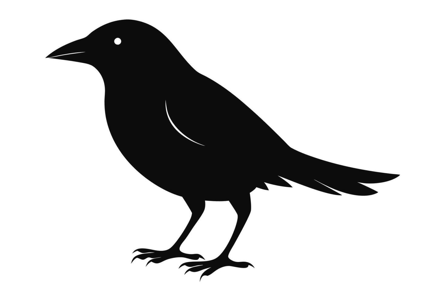 Black bird silhouette on white background vector