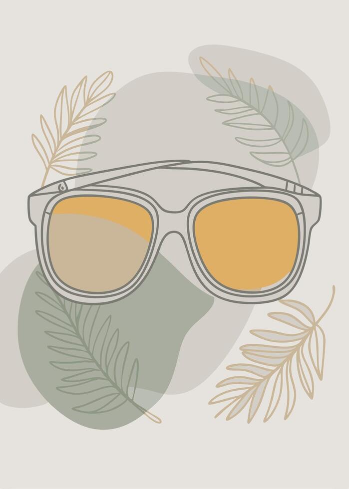 Sunglass sketch drawing abstract minimal vector