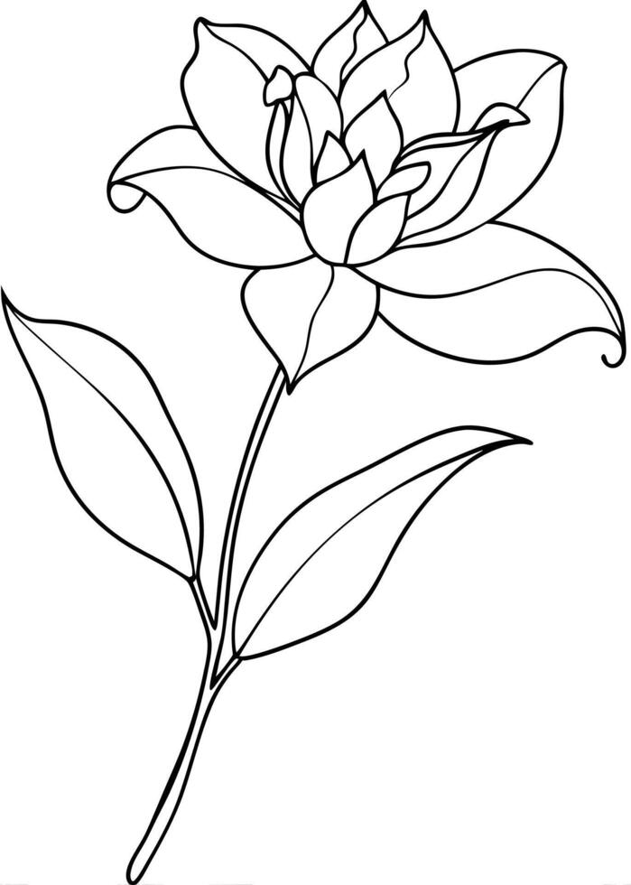 One line art of the Flower drawing Abstract minimal continuous line art wall decor vector
