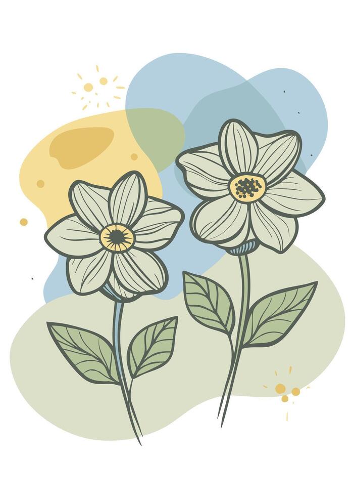 Flower line art vector